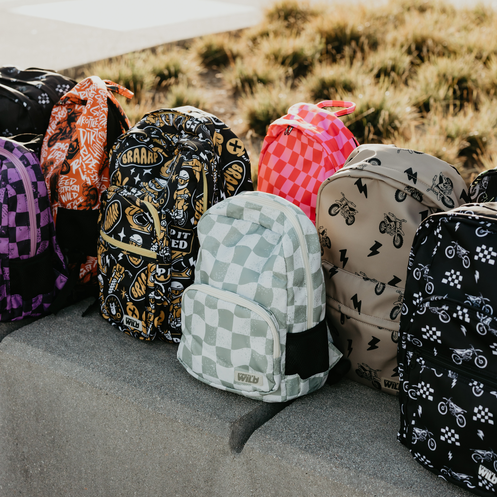 Speedy Pink Checker Backpacks