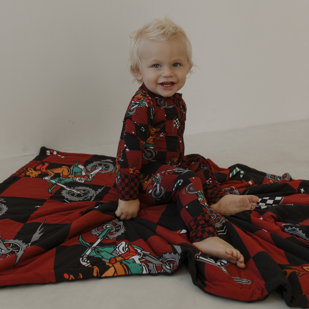 Rudolph The Red Nose Racer Zip Up Pajamas