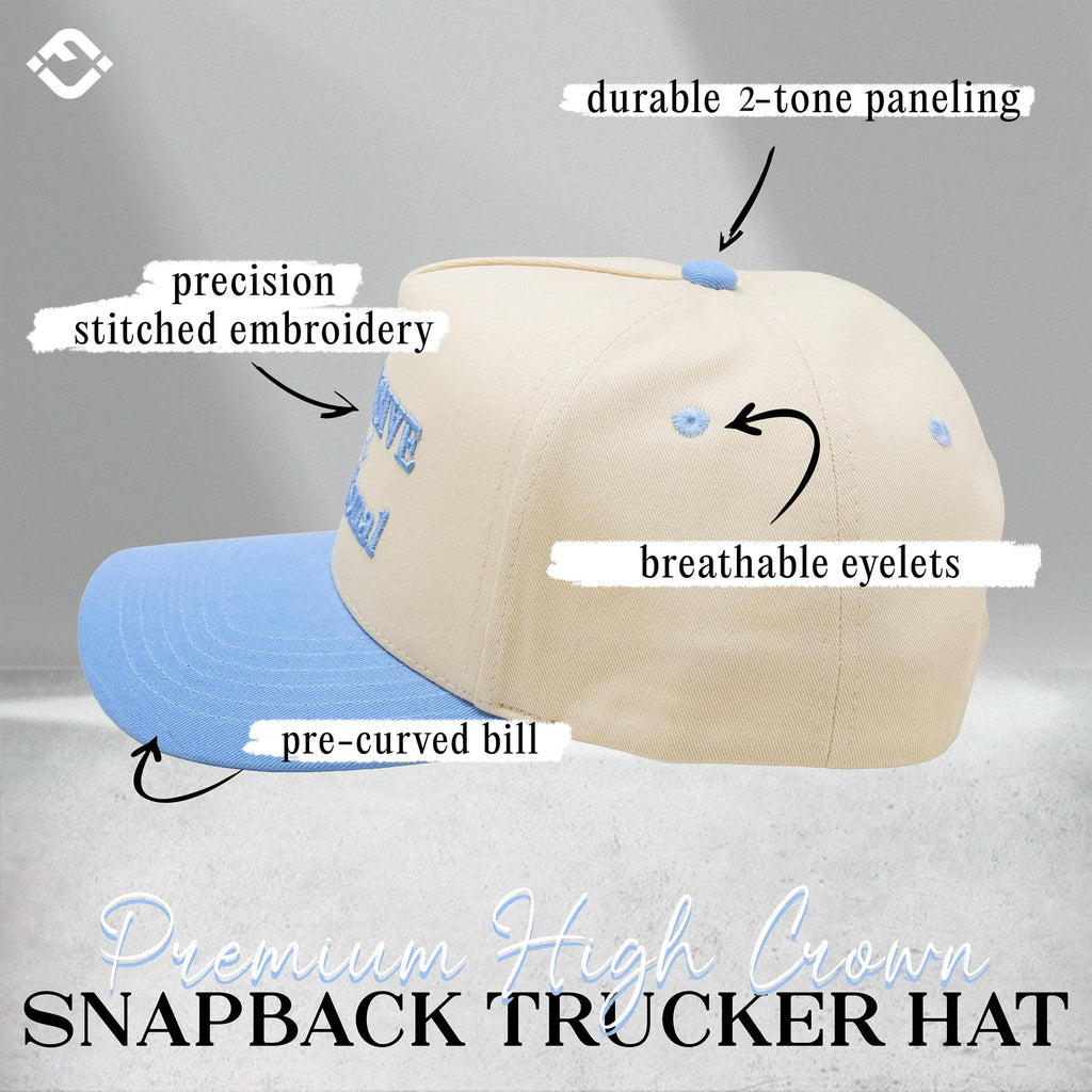 Retro Two Tone Cap - Expensive & Delusional-Light Blue/Beige