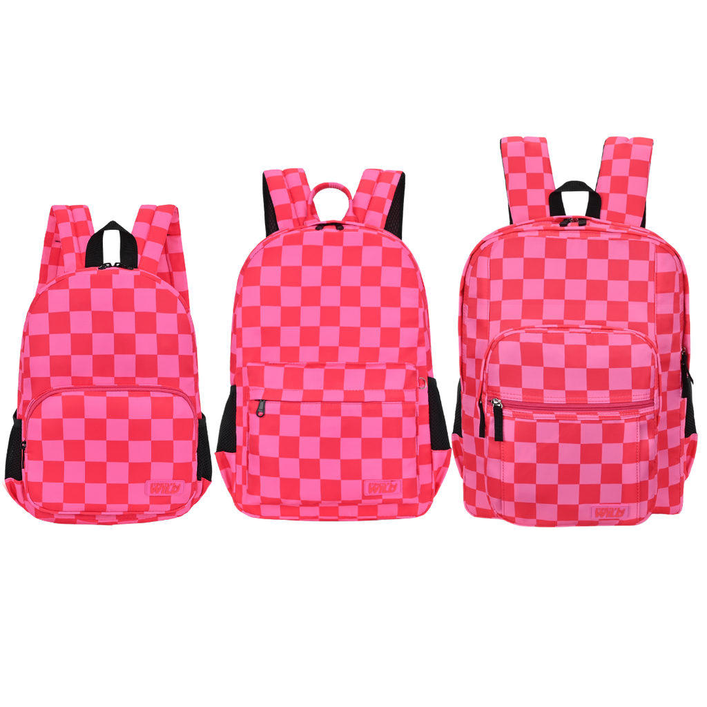 Speedy Pink Checker Backpacks